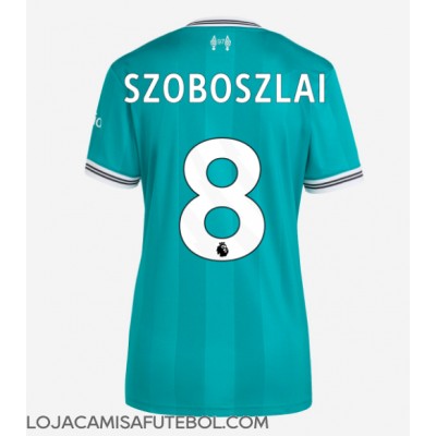 Camisa de Futebol Liverpool Dominik Szoboszlai #8 Equipamento Alternativo Mulheres 2025-26 Manga Curta Camisa de Futebol Liverpool Dominik Szoboszlai #8 Equipamento Alternativo Mulheres 2025-26 Manga Curta
